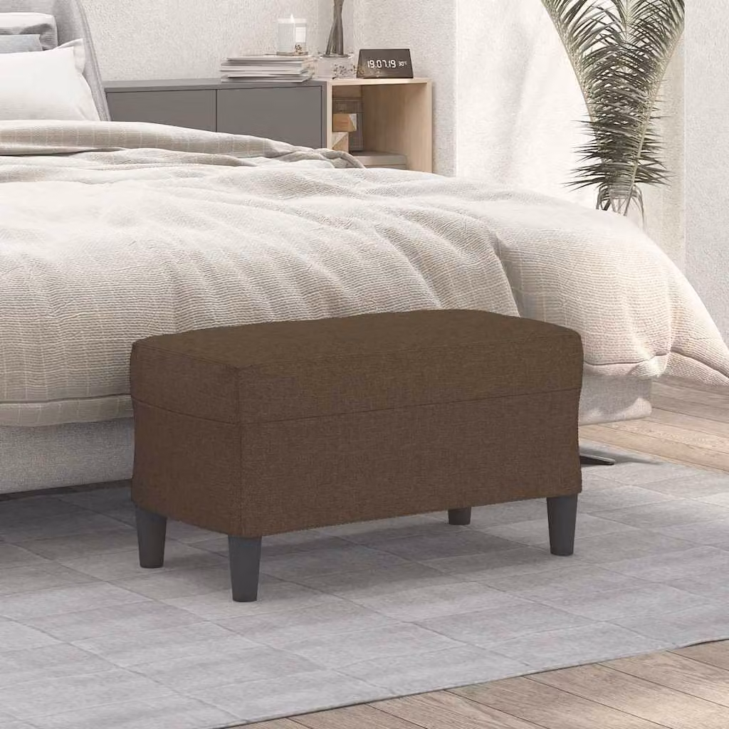 Panca moderna vidaXL in tessuto marrone con struttura in legno L 70 cm, P 35 cm, H 41 cm