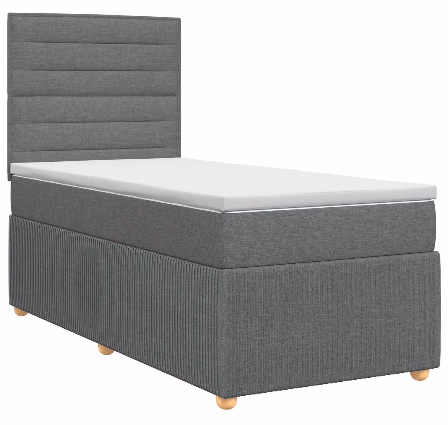 Letto a molle con materasso grigio scuro 90 x 200 cm in tessuto
