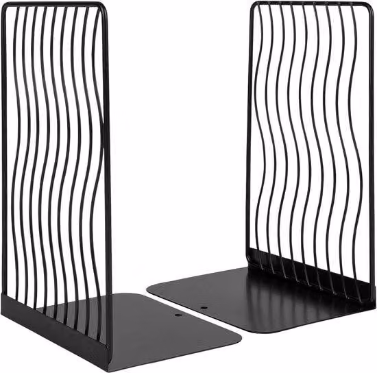 Set di supporti per libri in plastica, nero