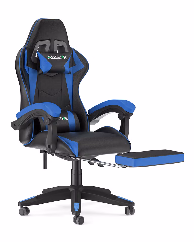 Sedia da gioco con poggiapiedi - sedia da gioco ergonomica - con cuscino lombare + poggiatesta - sedia da gioco - regolabile in altezza - colore