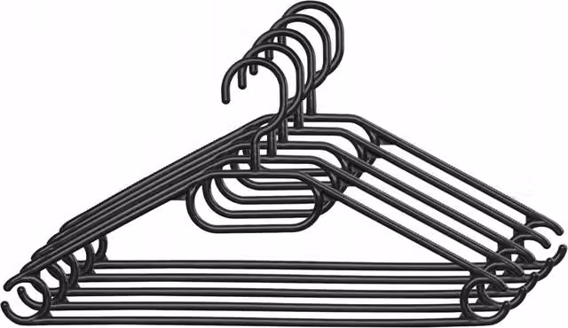 KADAX 5 grucce appendiabiti in plastica nere