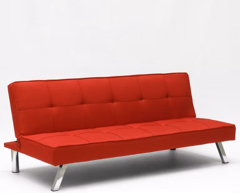Divano letto di design Gemma, divano moderno a 2 posti con funzione letto - rosso