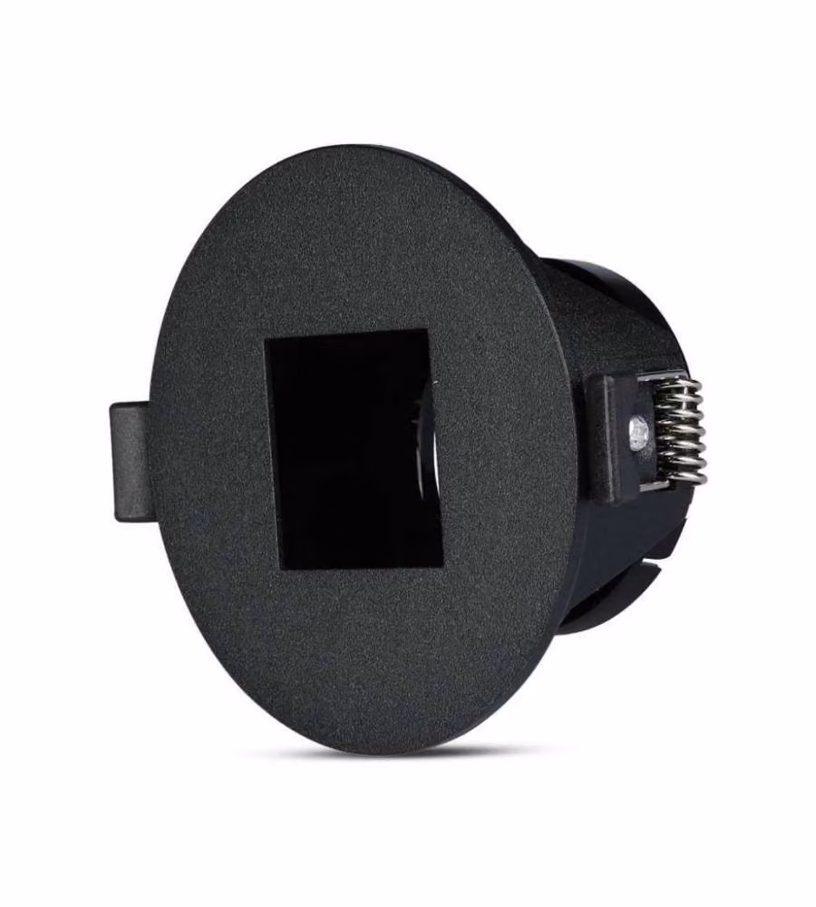 Portafaretto LED da Incasso GU10 con Sezione Quadrata Colore Nero con Interno Nero