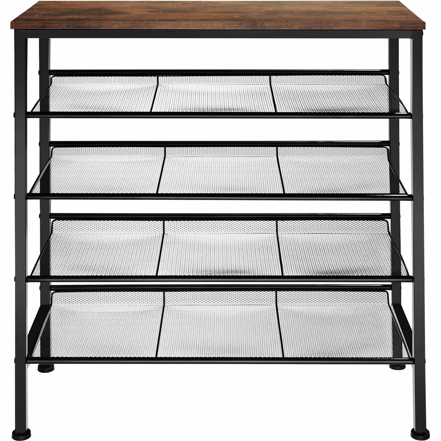 Scarpiera Tectake in stile industriale marrone con ripiani interni L: 75,5 cm, P: 30,5 cm, H: 85,5 cm – 4