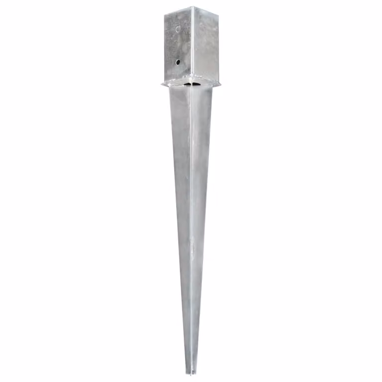 Picchetti di Terra 12 pz Argento 8x8x76 cm in Acciaio Zincato