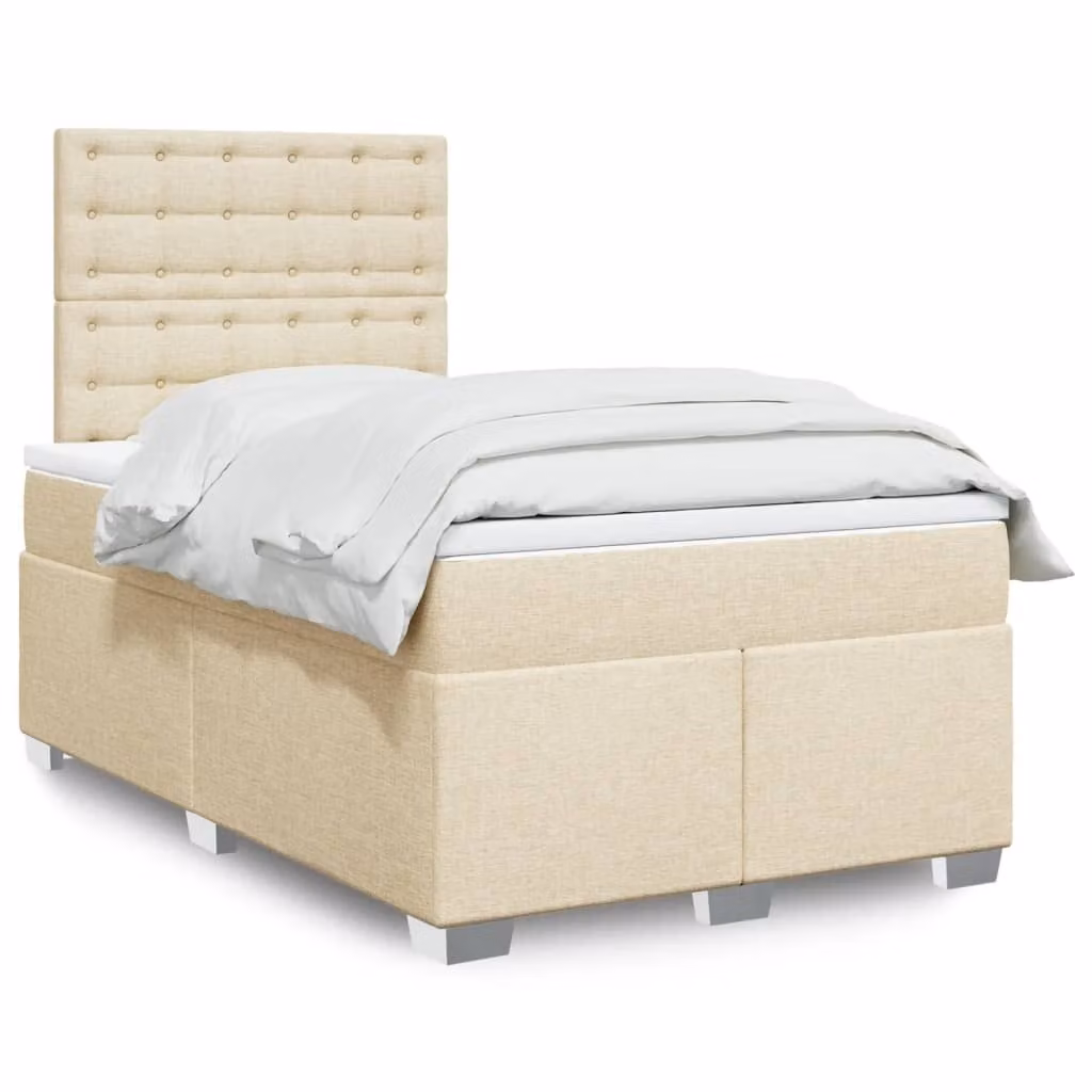Maison Exclusive - Letto boxspring con materasso Crema 120x200 cm Tessuto