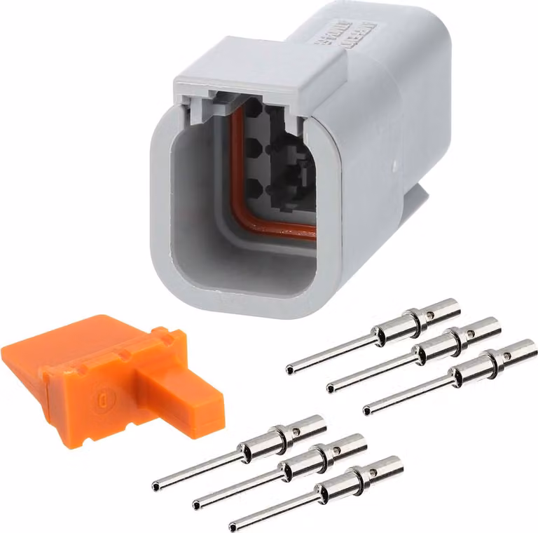 Amphenol AS-6SM 111 SET Connettore per cavo serie ATM Pin, 6 poli, connessione a crimpare Diametro isolamento 1,35 mm - 3,05 mm,