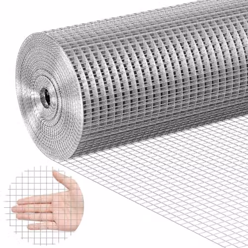 VEVOR Rete Metallica 12,7 mm 610 mm x 30,48 m Calibro 19 Colore Argento