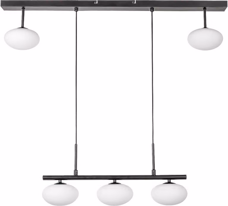 Rabalux 3060 lampada a sospensione 5 spot Calista, G9, nero-bianco, industriale