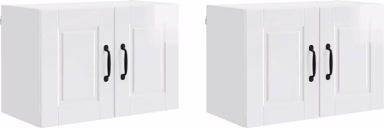 Armadietto a muro PORTO 2 pcs Bianco Lucido 60 x 31 x 40 cm