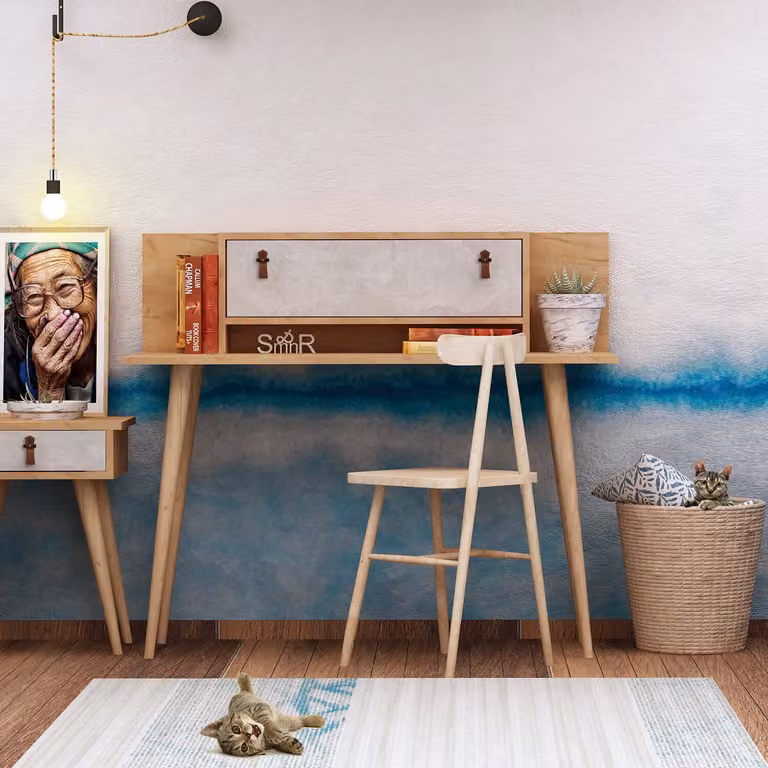 Skye Decor, Soojin, scrivania, rovere, 100% pannelli truciolari rivestiti in melamina, 120 x 60 x 107 cm