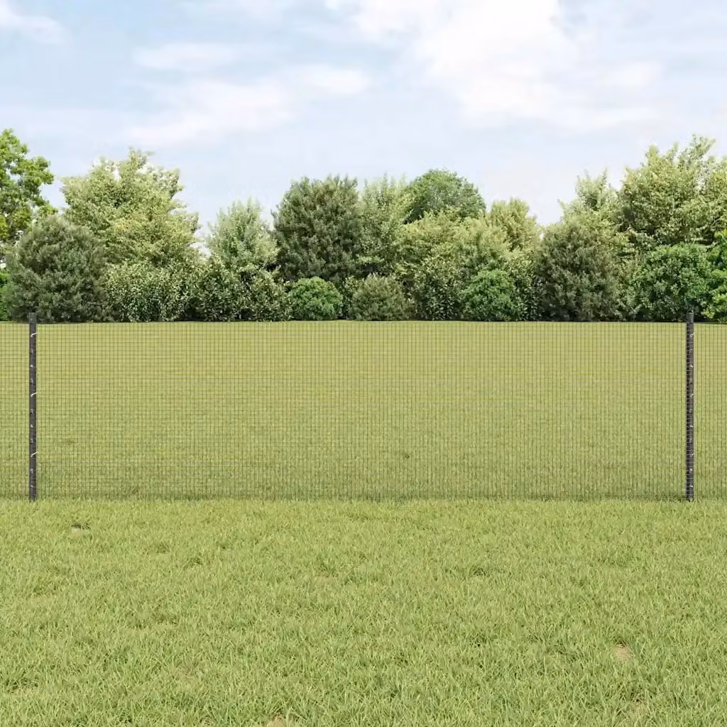 Recinzione da giardino DESIGN IN a singola barra in acciaio e PVC, colore grigio, L: 500 cm, H: 60 cm, P: 24 cm – 2