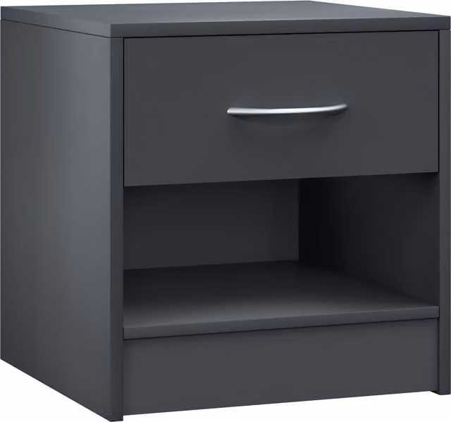 Comodino Kiel Casaria Antracite L: 41 cm, P: 39 cm, H: 28 cm