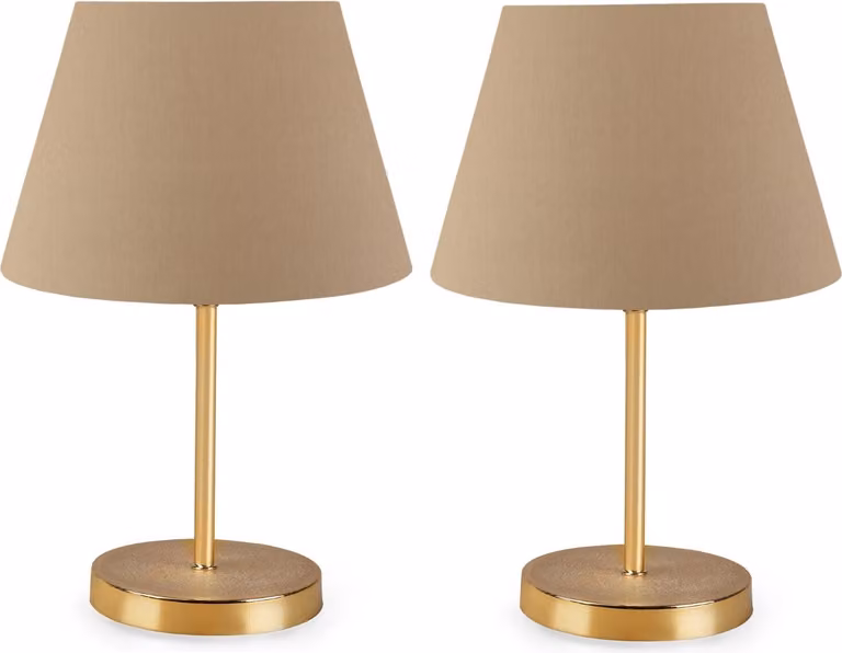 Opviq, Set di 2 lampade da tavolo di alta qualità - Marrone, 100% PVC, grado di protezione IP20