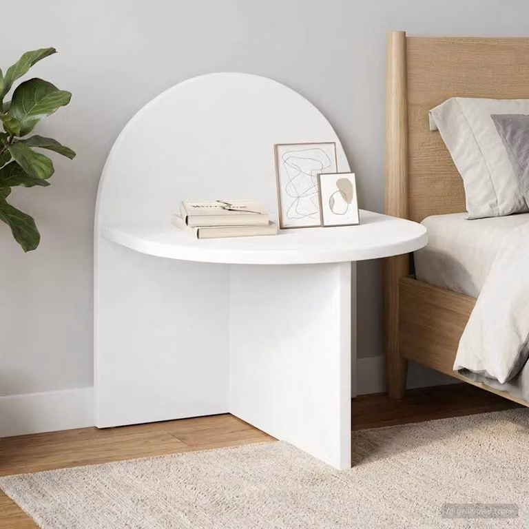 Comodino bianco moderno vidaXL in legno ingegnerizzato L: 40 cm, P: 35,5 cm, H: 45,5 cm