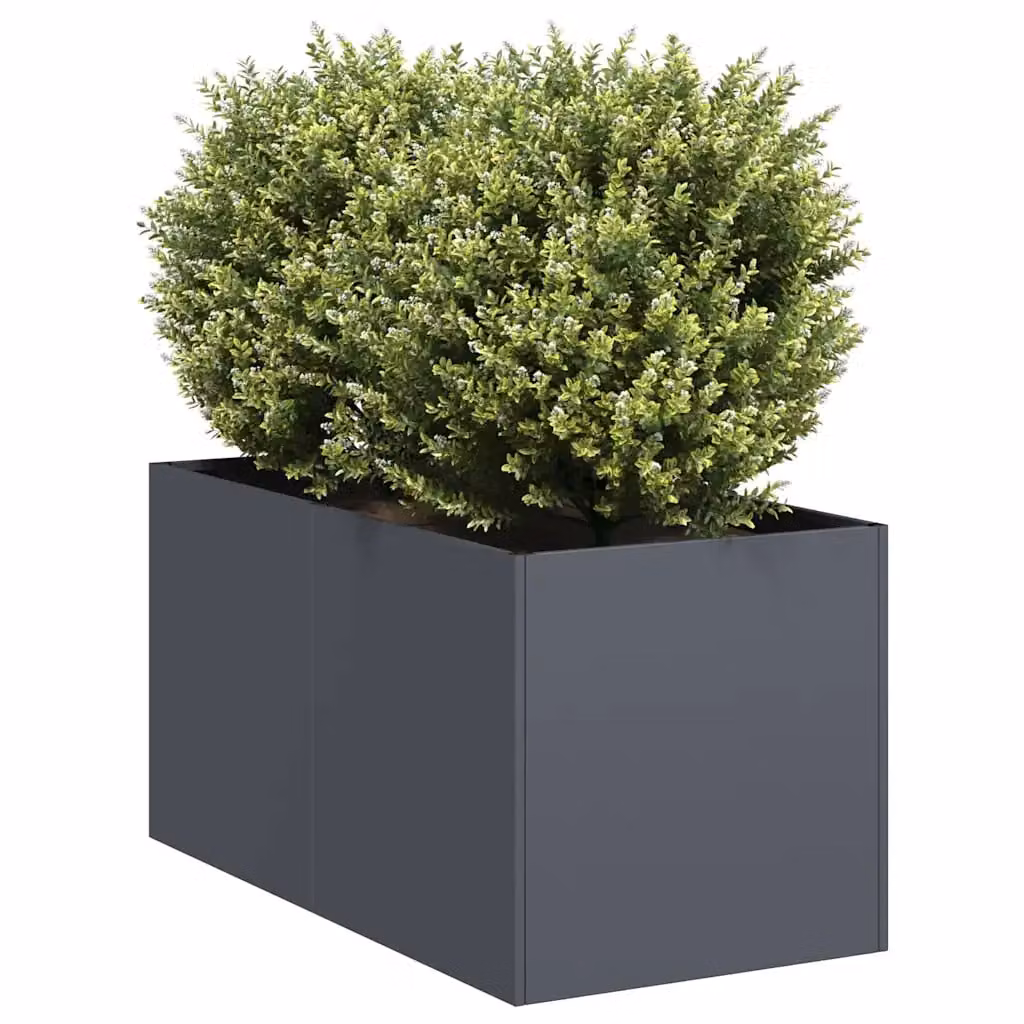 vidaXL Fioriera in Acciaio Antracite L: 80 cm, P: 40 cm, H: 40 cm