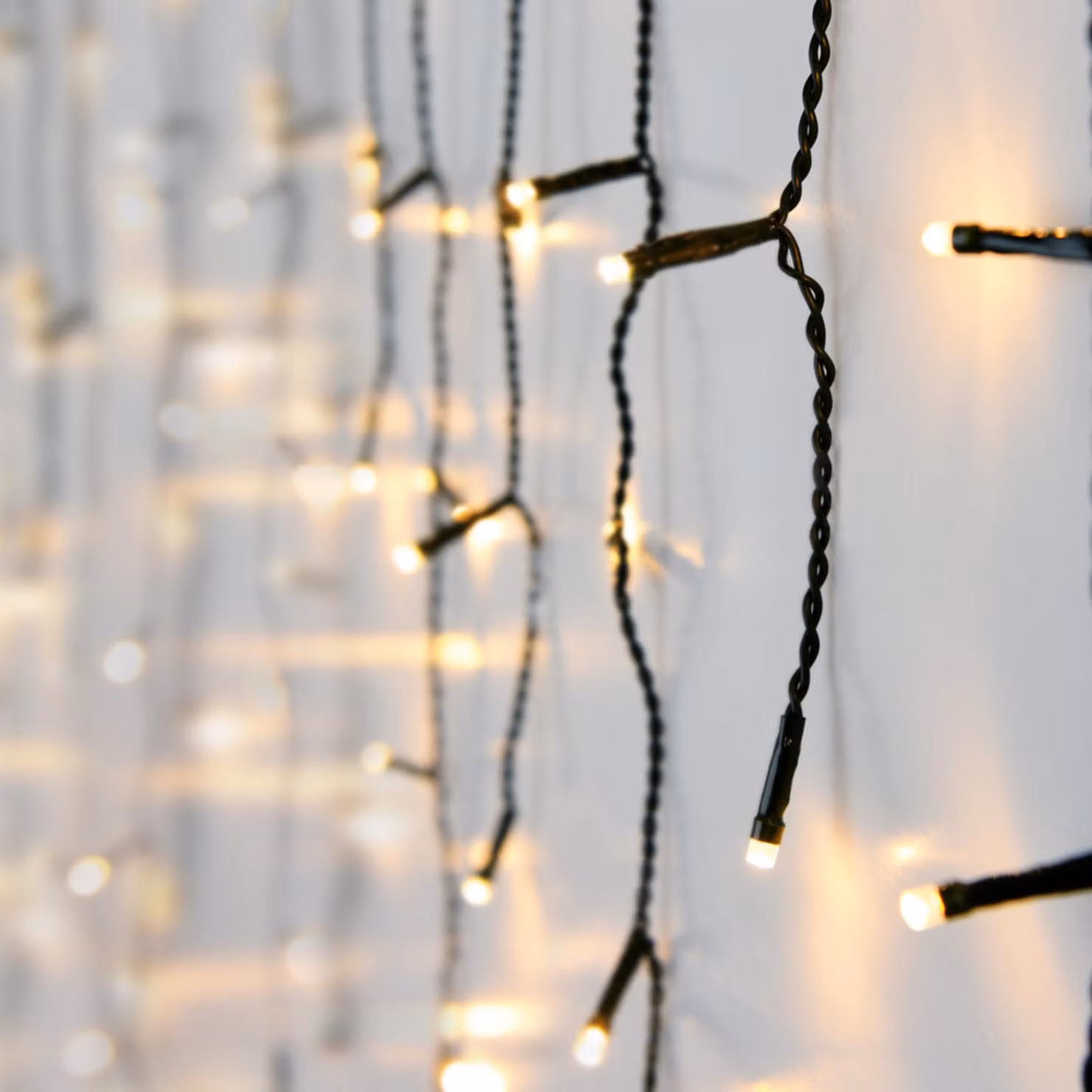Tenda luminosa a pioggia di ghiaccio bianco caldo per esterni 3 m con spina - 90 LED - Catena luminosa a ghiacciolo con 20 fili luminosi
