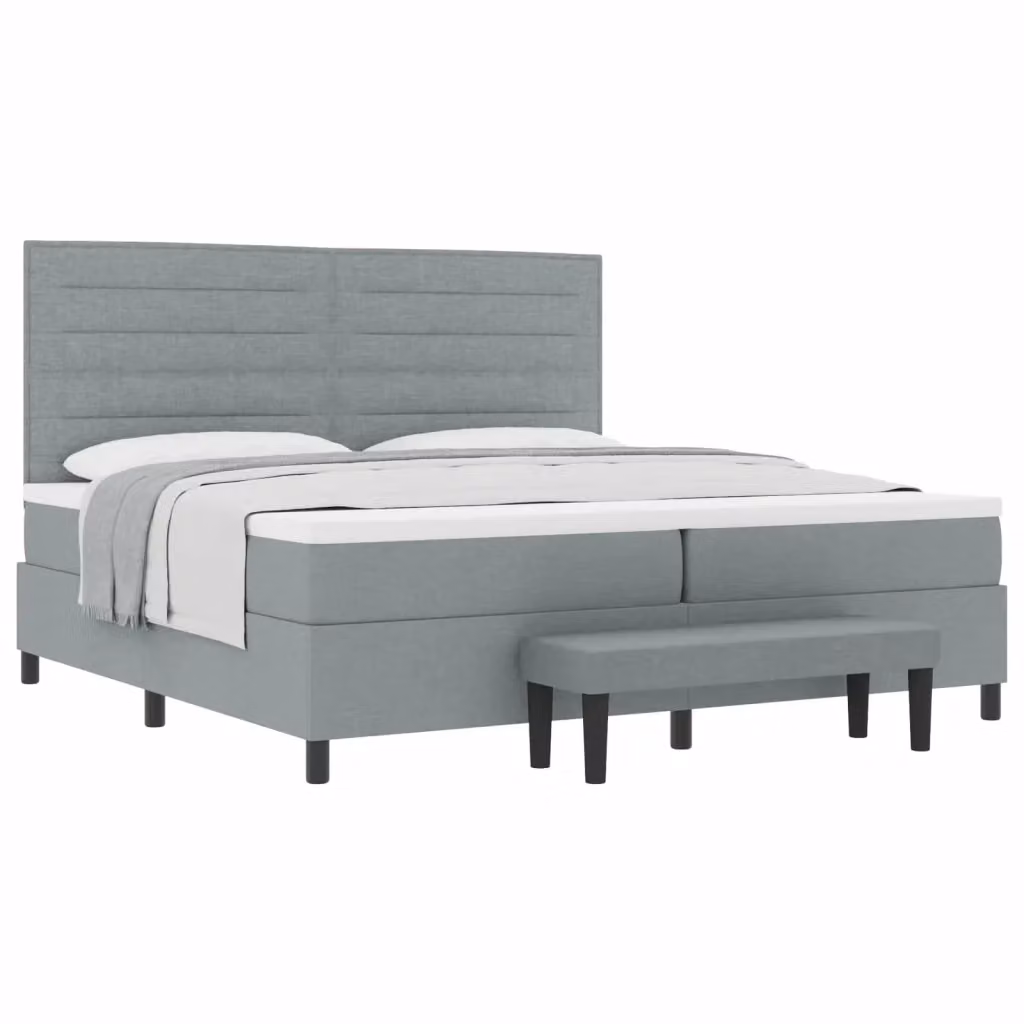 Letto ibrido con molle a tasche e testiera vidaXL in tessuto grigio L: 200 cm, P: 200 cm, H: 280 cm – 2