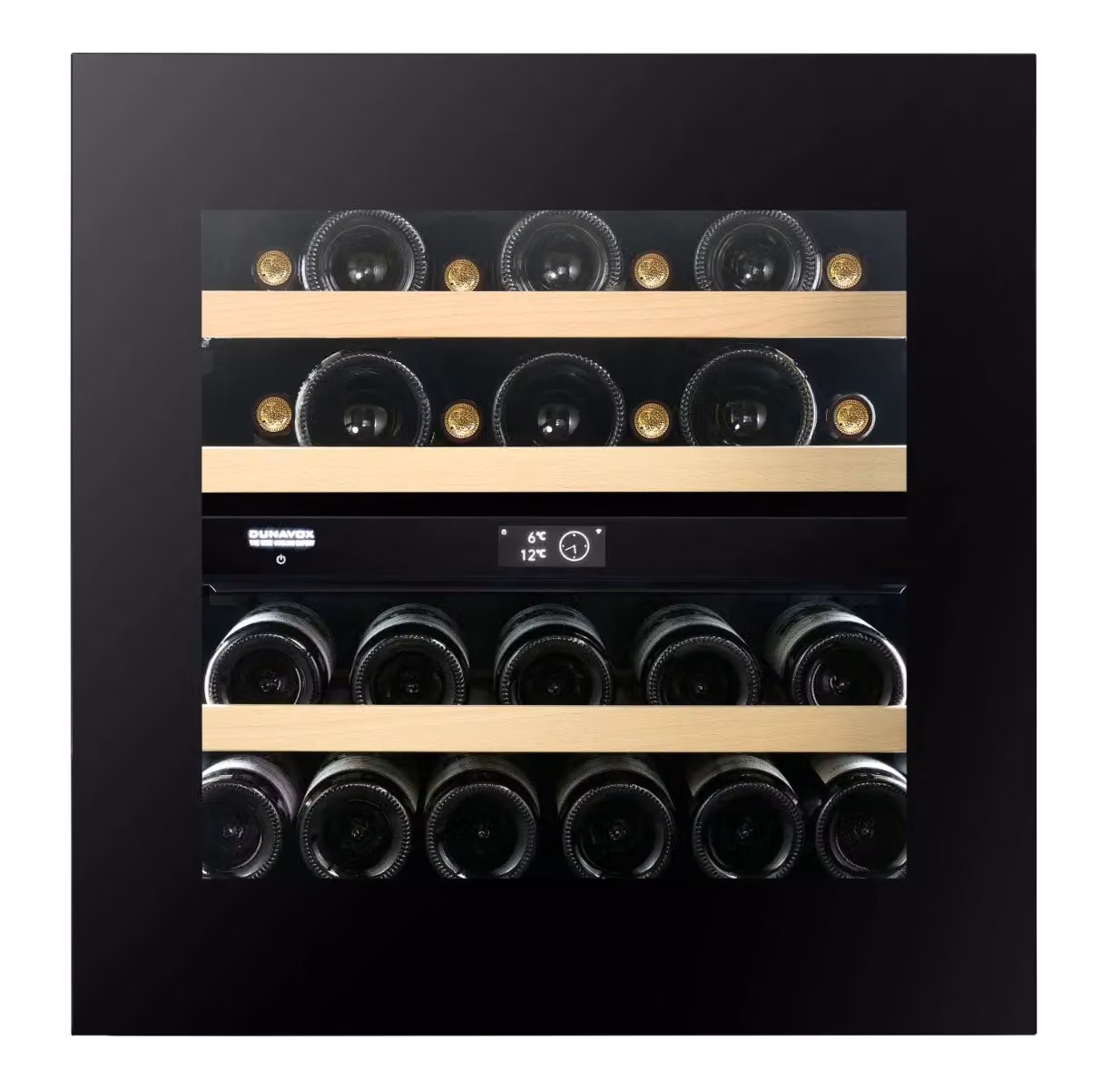 Cantina Linea Noble porta 'full glass' nera push to open, classe F, 25 bottiglie - DVN-25.65DB.TO