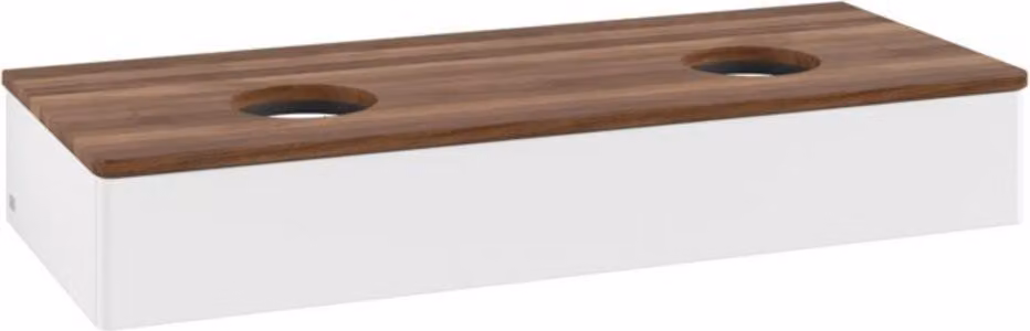 V&B Mobiletto senza struttura frontale, con illuminazione Antao 120x19x50cm, colore WBP w. wal, wh. m Lac