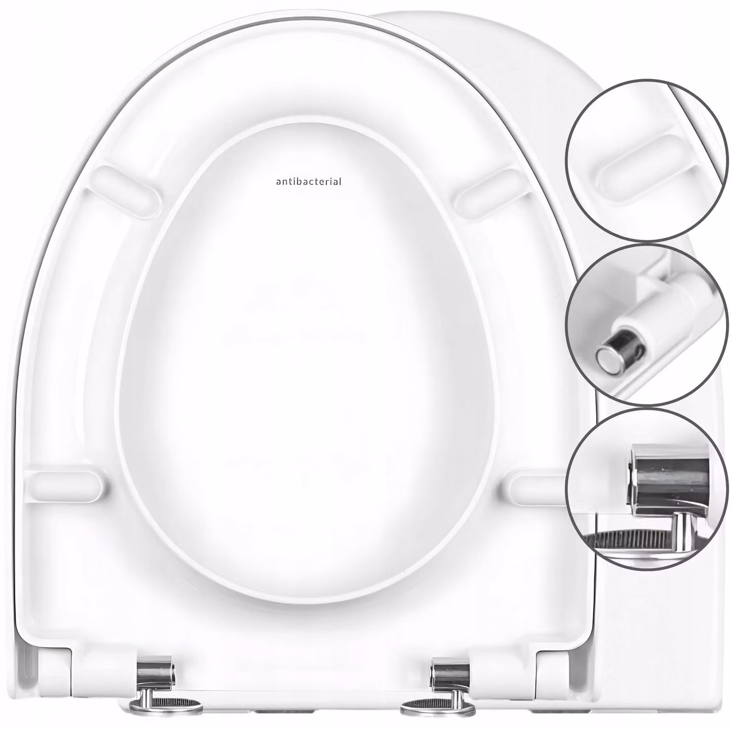 Sedile WC - Sedile per WC - per Cersanit Parva - Bianco - 40 cm x 35 cm - Antibatterico - Abbassabile - Coperchio per WC
