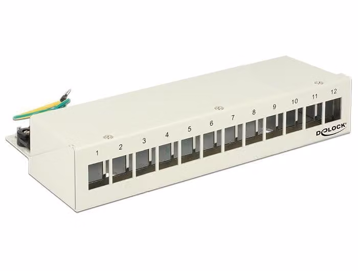 Keystone Desktop Patchpanel 12 Port grau