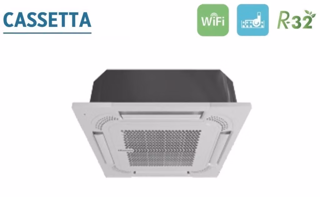 Climatizzatore Condizionatore Hisense Quadri Split a Cassetta 9000+9000+12000+12000 con Telecomando e Pannello Incluso, Colore Bianco, Classe Energetica A++ con Wi-Fi Opzionale – 2