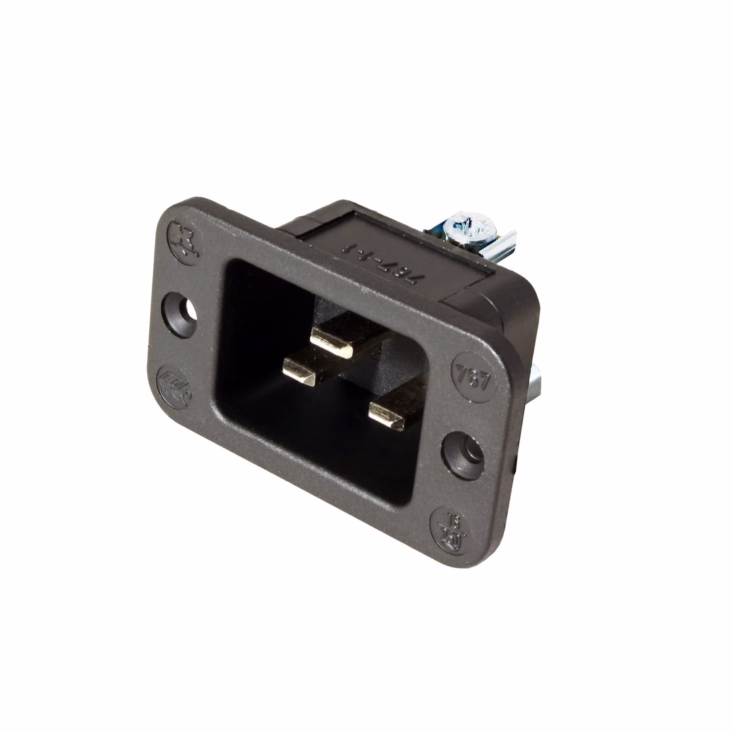 BACHMANN Spina per telaio IEC320 C20, nera, termoplastica, connessione a vite