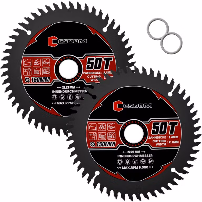 Lame per seghetto da 150 mm, 2 pezzi, per legno, laminato, plastica e pannelli di gesso