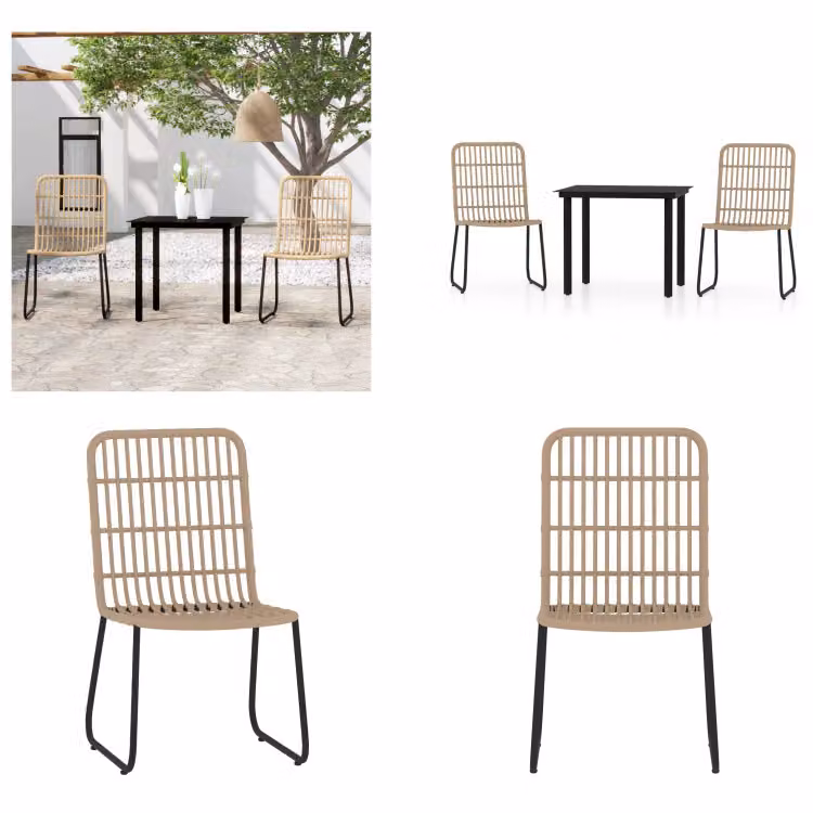 vidaXL Set da pranzo da giardino 3 pezzi effetto quercia - Set da pranzo da giardino - Set da pranzo da esterno - Set da pranzo da patio