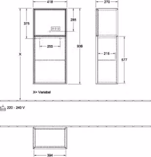 Villeroy & Boch F510GMMT Mobile laterale Finion F51