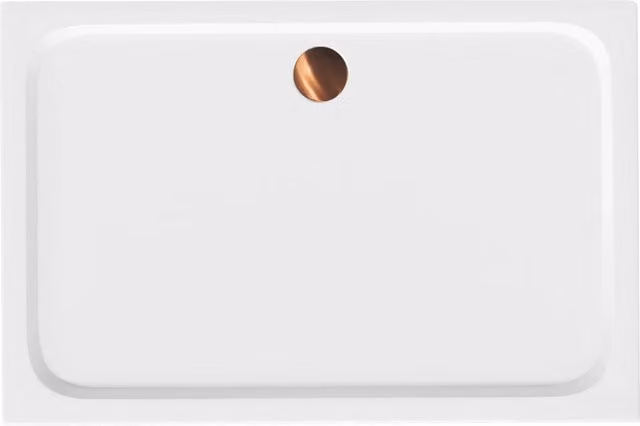 Piatto Doccia Rettangolare d'Angolo in Acrilico Rea Belmond White e Bronze L: 100 cm, P: 80 cm