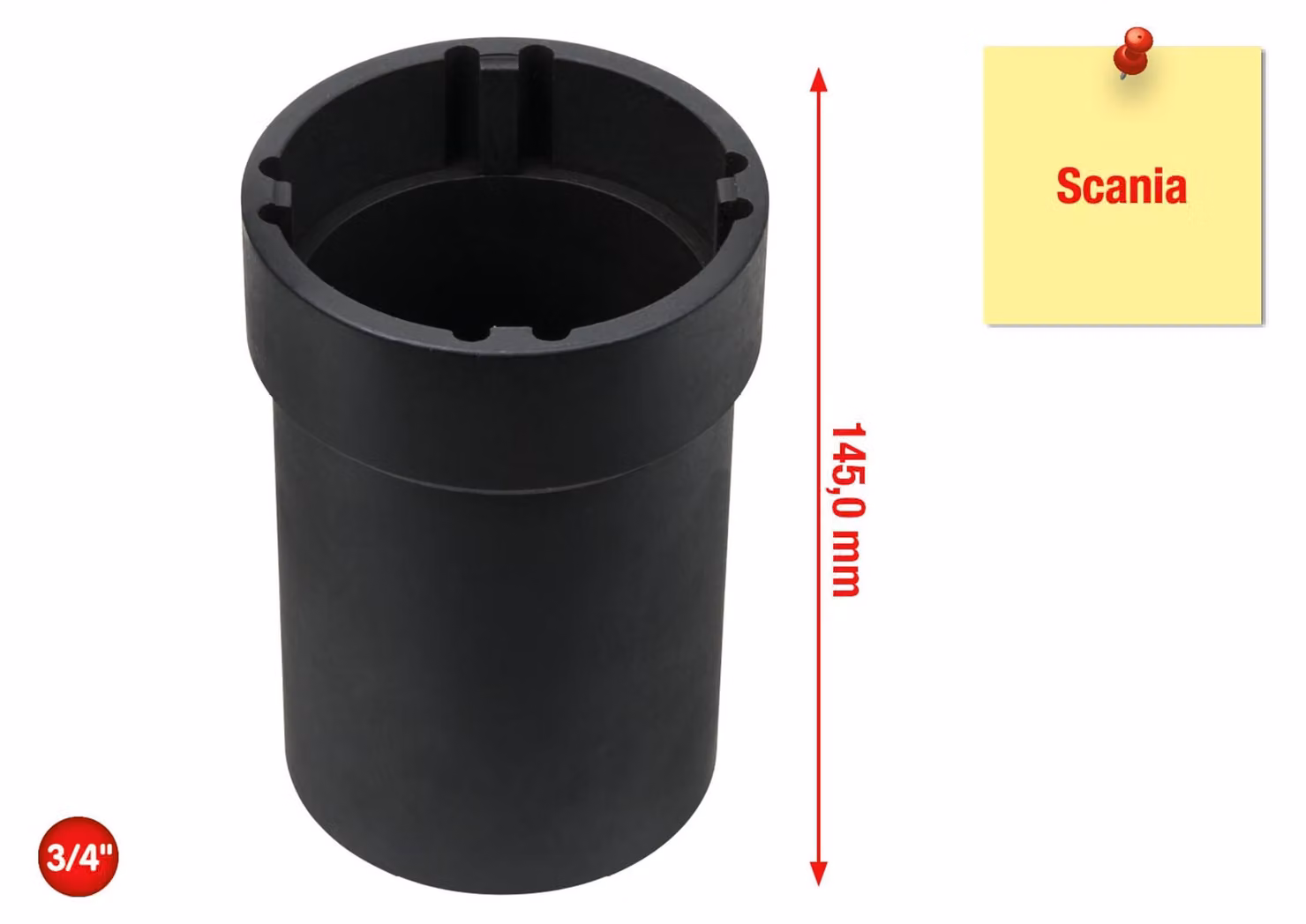 KS TOOLS Chiave per controdadi da 3/4" con 4 punte per Scania Ø 70 mm - 460.1745