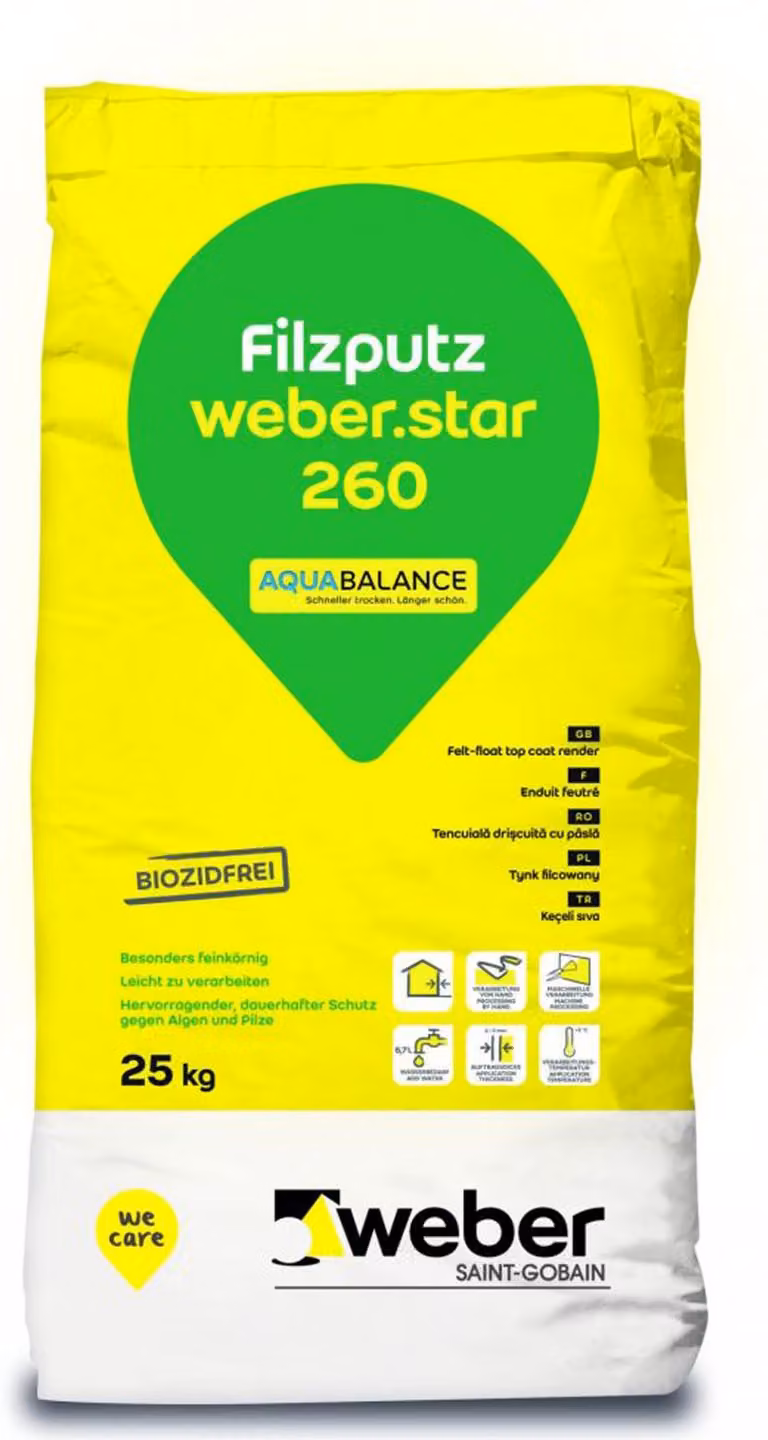 weber.star 260 AquaBalance 1 mm 0010 Filzputz 25kg