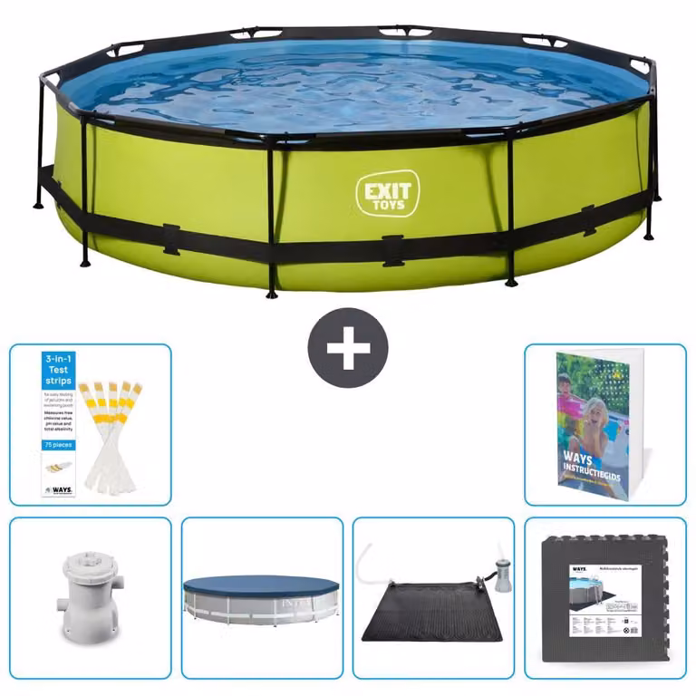Piscina gonfiabile rettangolare - 360x76 cm - Set da 5 pezzi - Modello S195