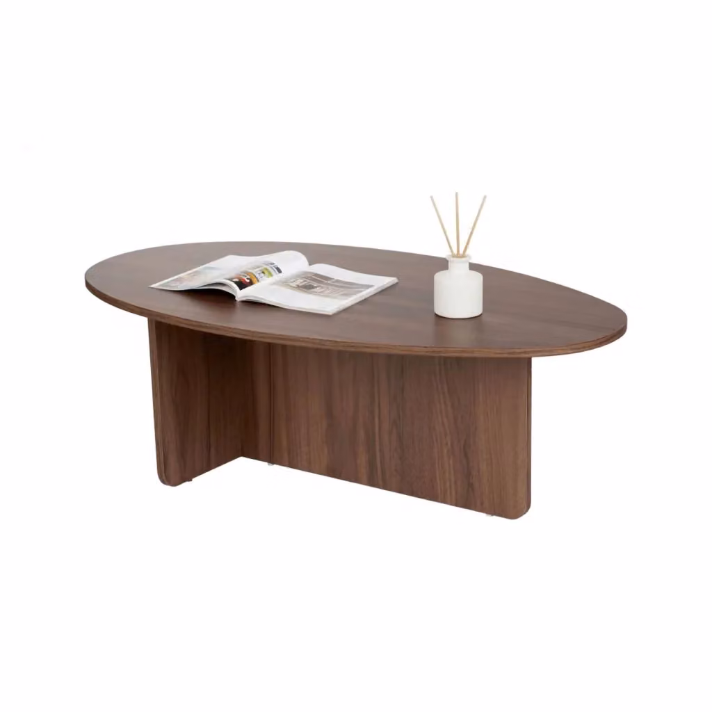 DMORA Tavolino da Salotto Parona Ovale Marrone Noce L/P/H: 120 x 65 x 40 cm – 2