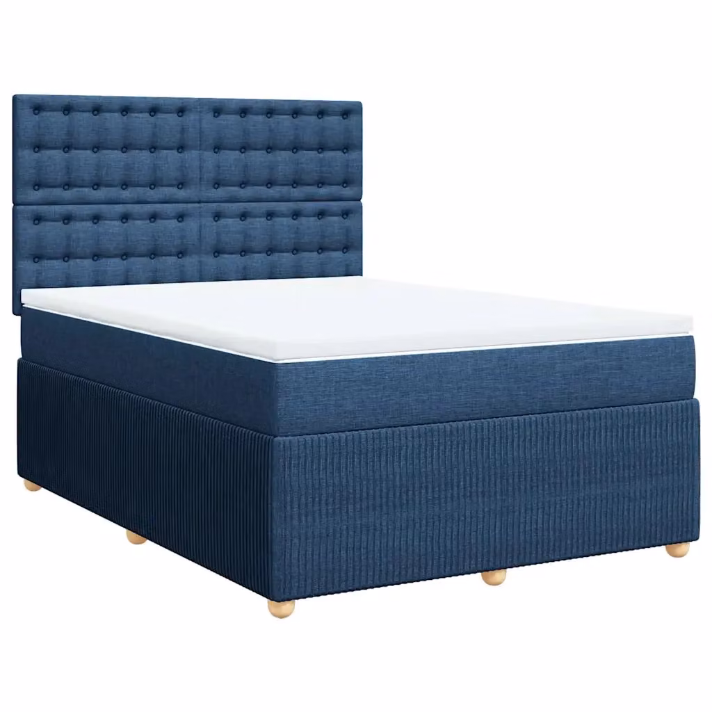 Letto Ibrido con Giroletto a Molle e Materasso Blu e Bianco vidaXL L/P: 140 x 200 cm – 2