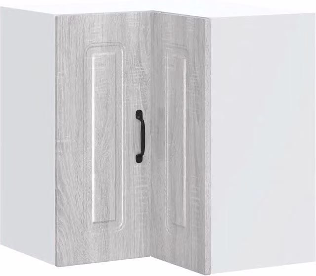 Pensile angolare da cucina e soggiorno HELLOSHOP26 in legno composito grigio opaco con ante a battente L/P/H: 57 x 57 x 60 cm