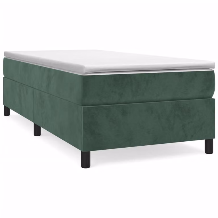 Struttura Letto a Rete a Molle Verde Scuro 90x190 cm in Velluto