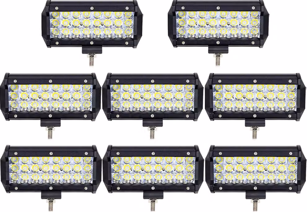 Barra di fari da lavoro a LED 8X 72W, Greenmigo IP67 Fari supplementari Luce di lavoro Fari a LED Luce di lavoro