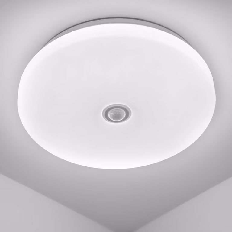 LUMILED LED lampada da soffitto 24W 2160lm plafoniera 4000K bianco neutro Ø38cm rilevatore di movimento bianco rotondo piatto moderno soggiorno camera dei bambini, camera da letto