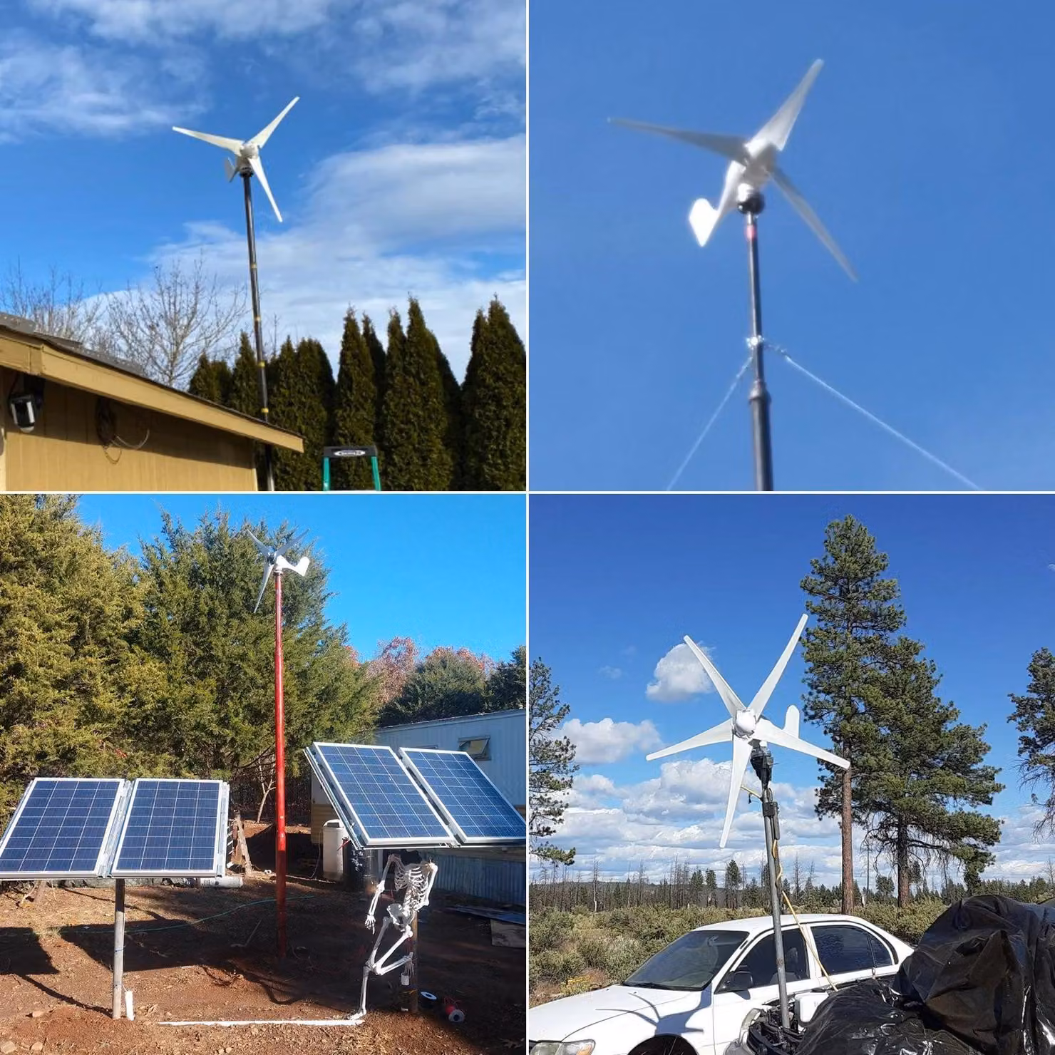 Generatore eolico - 400W - 3 pale - Con regolatore di carica - Turbina eolica per camper e imbarcazioni