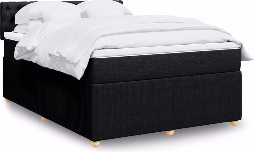 Maison Exclusive - Letto boxspring con materasso nero 140x200 cm Tessuto