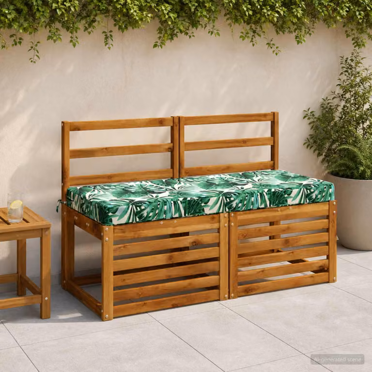 Cuscino per panchina vidaXL SOEST verde con motivo a foglie, in poliestere e schiuma, con rivestimento rimovibile e resistente ai raggi UV