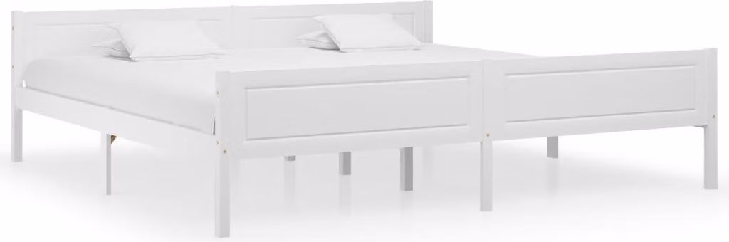 The Living Store Letto in legno massiccio di pino bianco 200x200 cm