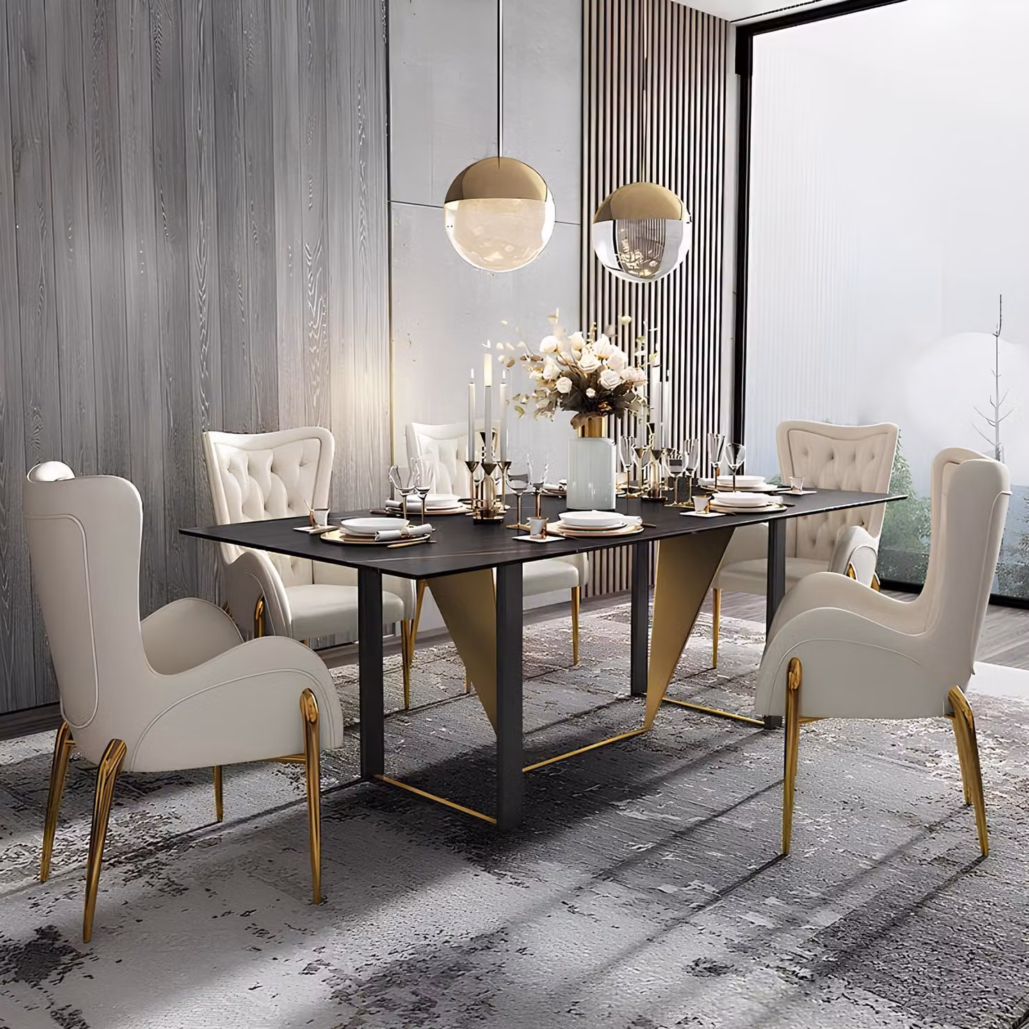 Ess Zimmer Chesterfield 1x Stuhl Set Garnitur Sitz Polster Wohnzimmer Design