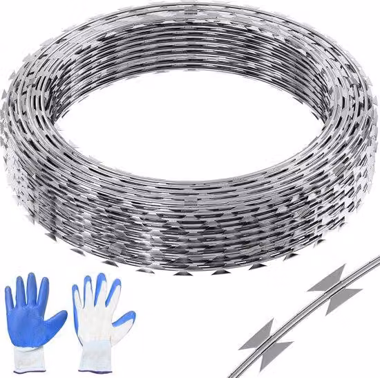 Filo di sicurezza RVS - 2 pezzi - doppia spirale - filo abrasivo - filo di protezione - 30 metri