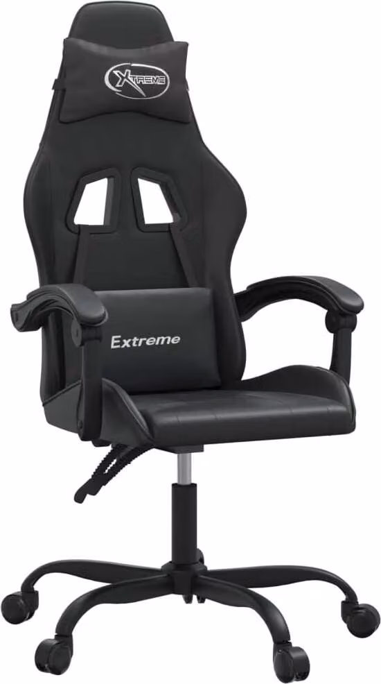 Sedia da Gaming Nera in Pelle finta