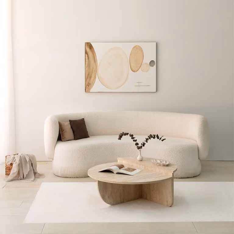 Skye Decor, podio, tavolini da salotto, travertino, pannello melaminico, 90 x 35 x 90 cm