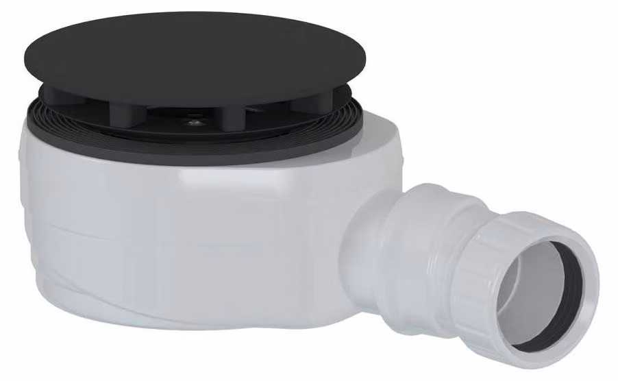 Sifone per piatti doccia, diam. 90 mm, DN40, basso, copertura nera opaca
